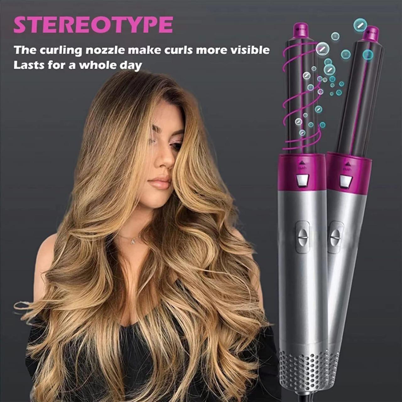 5 in 1 Hair Dryer Styling Tool – Hot Air Brush, Curler, Straightener & Volumizer
