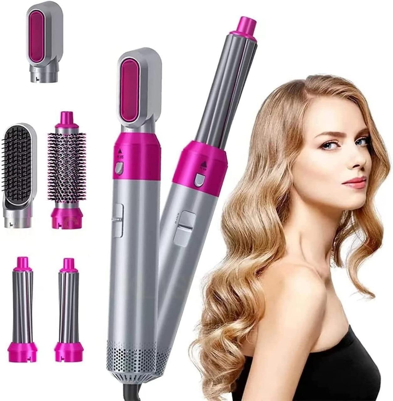 5 in 1 Hair Dryer Styling Tool – Hot Air Brush, Curler, Straightener & Volumizer