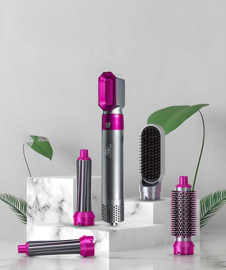 5 in 1 Hair Dryer Styling Tool – Hot Air Brush, Curler, Straightener & Volumizer