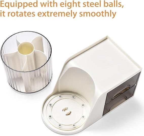 🌀 Smart 360° Rotating Desk Organizer | Stylish & Durable