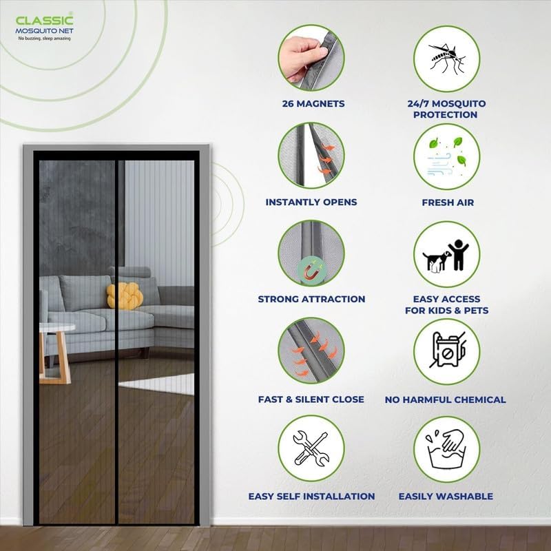 🏡 Foldable Magnetic Screen Door – Fresh Air, Bug-Free Living