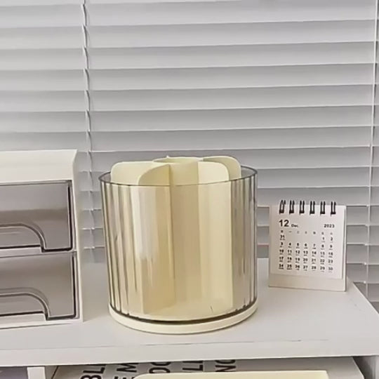 🌀 Smart 360° Rotating Desk Organizer | Stylish & Durable
